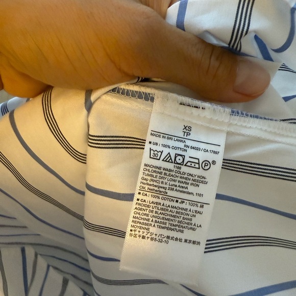 Nwt Banana Republic Striped Sleeveless Cotton Poplin Blouse - Picture 5 of 7